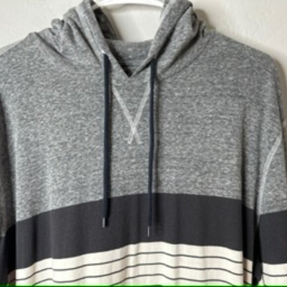 Butgood Women's Color Block Hoodie Long Sleeve Shirt SZ XL Gray/Black/Cream - Picture 3 of 8